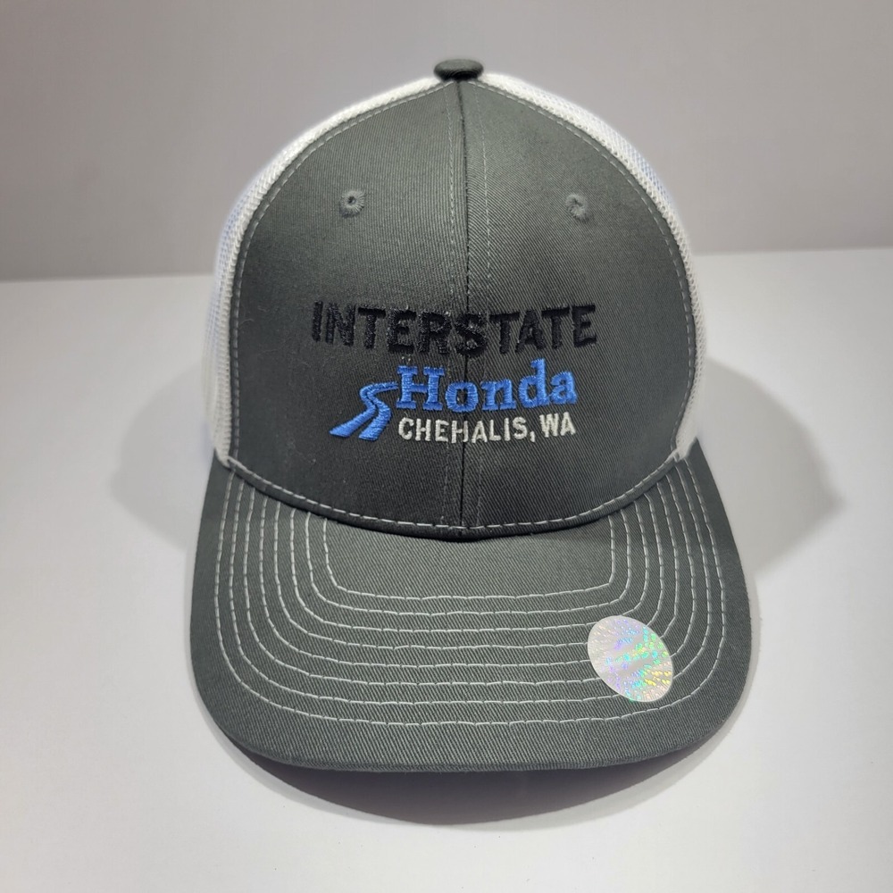 Honda Interstate Trucker Hat Cap Mens Dark Gray Embroidered Breathable Strapback